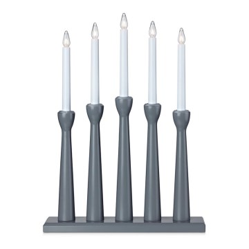 Markslöjd 704197 - Christmas candelabra MASESKÄR 5xE10/3W/230V grey