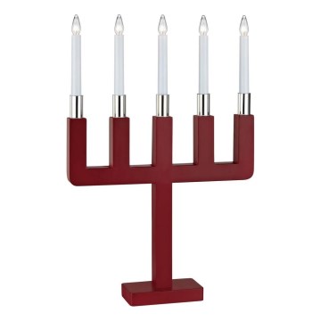 Markslöjd 704220 - Christmas candlestick SUNDSTOORP 5xE10/3W/230V red