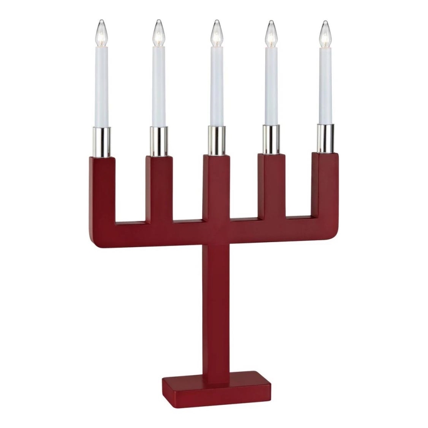 Markslöjd 704220 - Christmas candlestick SUNDSTOORP 5xE10/3W/230V red