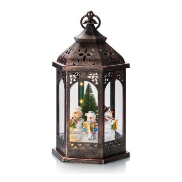 Markslöjd 704973 - LED Christmas decoration ROLF LED/3xAA brown lantern