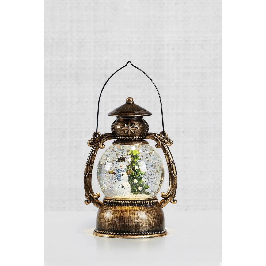 Markslöjd 705053 - LOTHAR LED Christmas Lantern, 0.15W, 3xAA, Bronze