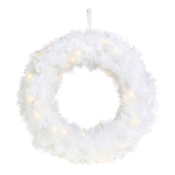 Markslöjd 705290 - LED Christmas wreath FEATHER LED/1,2W/3xAA d. 35 cm
