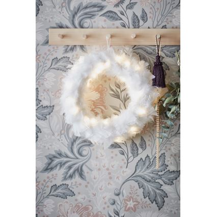 Markslöjd 705290 - LED Christmas wreath FEATHER LED/1,2W/3xAA d. 35 cm