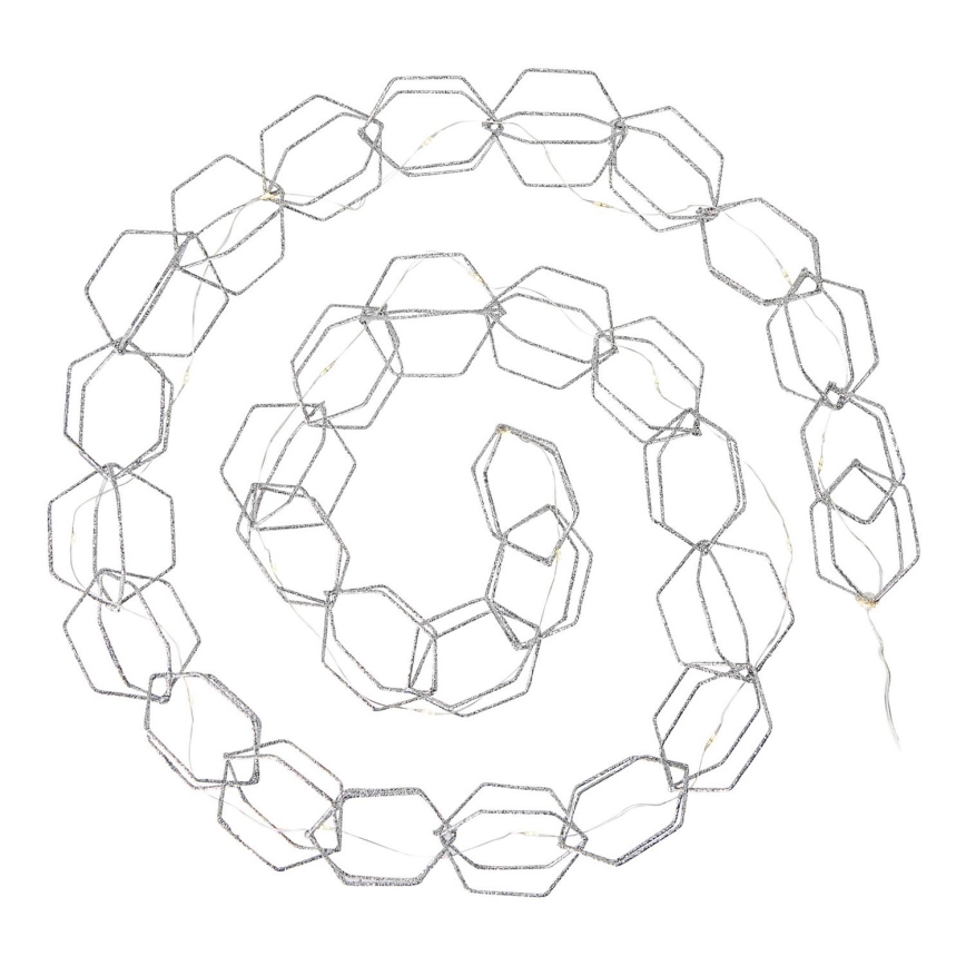 Markslöjd 705753 - LED Decorative chain SERVE LED/3xAA 1,9m silver