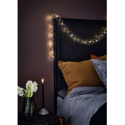 Markslöjd 705753 - LED Decorative chain SERVE LED/3xAA 1,9m silver