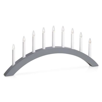 Markslöjd 705811 - Christmas candlestick ATLE 9xE10/3W/230V grey