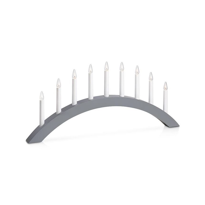 Markslöjd 705811 - Christmas candlestick ATLE 9xE10/3W/230V grey