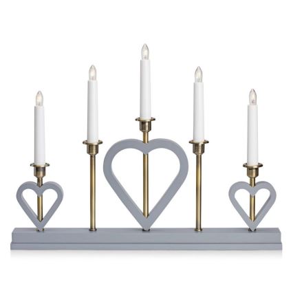 Markslöjd 705831 - Christmas candlestick MELISSA 5xE10/3W/230V grey
