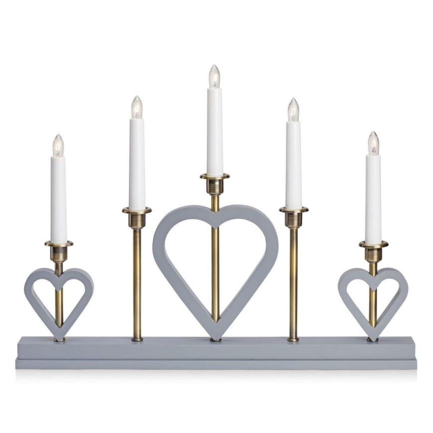 Markslöjd 705831 - Christmas candlestick MELISSA 5xE10/3W/230V grey