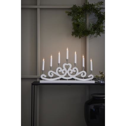 Markslöjd 705965 - Christmas candlestick NIGHTFALL 7xE10/3W/230V white