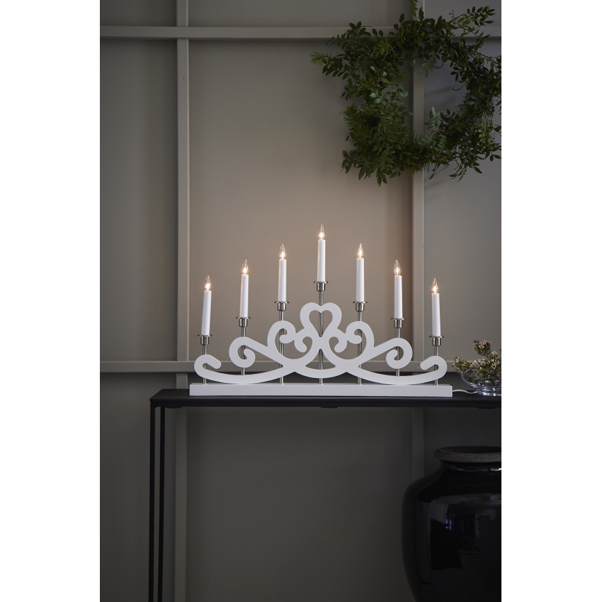 Markslöjd 705965 - Christmas candlestick NIGHTFALL 7xE10/3W/230V white