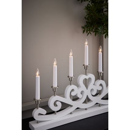 Markslöjd 705965 - Christmas candlestick NIGHTFALL 7xE10/3W/230V white