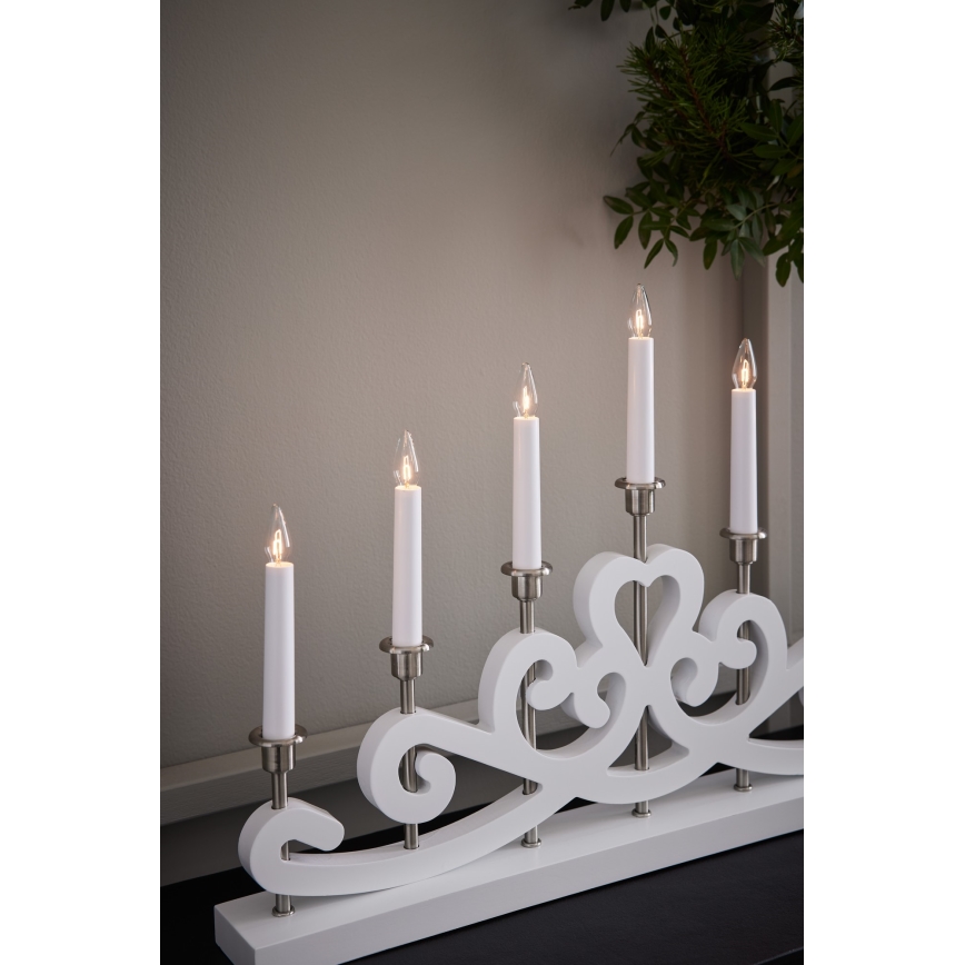Markslöjd 705965 - Christmas candlestick NIGHTFALL 7xE10/3W/230V white
