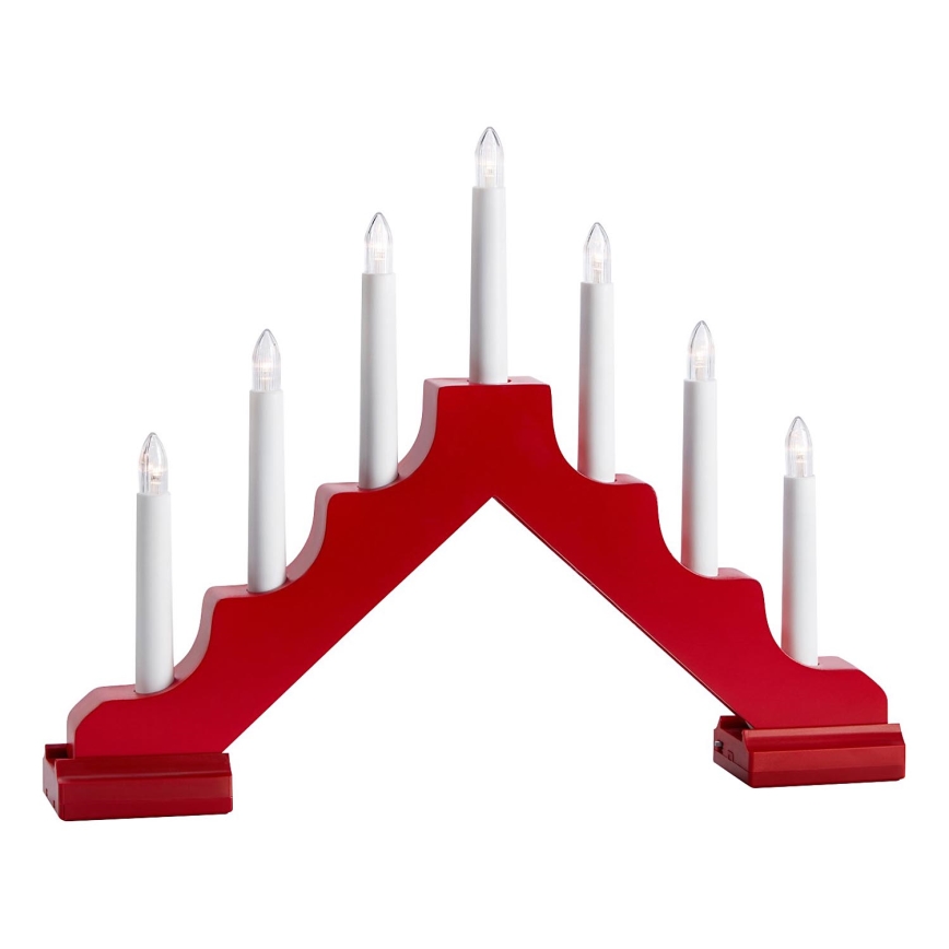 Markslöjd 706050 - LED Christmas candlestick EVELIN 7xLED/0,06W/6xAA white