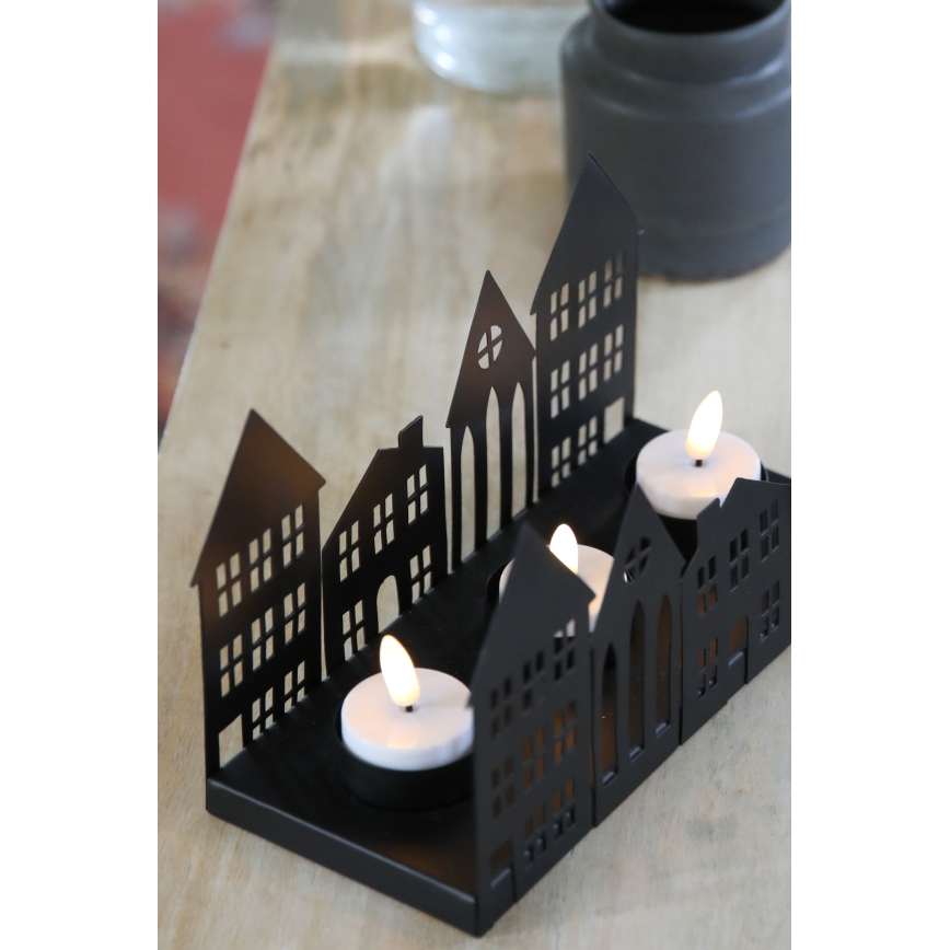 Markslöjd 706364 - YORK LED Christmas candle holder 3xLED/0.1W/1xCR2032 black