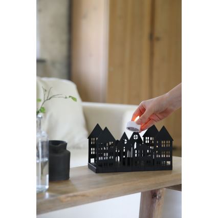 Markslöjd 706364 - YORK LED Christmas candle holder 3xLED/0.1W/1xCR2032 black