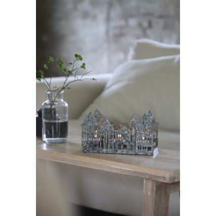 Markslöjd 706365 - LED Christmas candle holder YORK 3xLED/0.1W/1xCR2032 grey