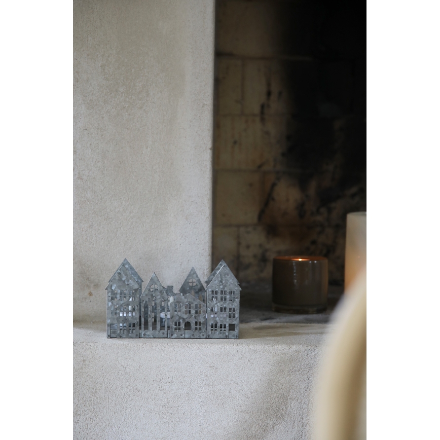 Markslöjd 706365 - LED Christmas candle holder YORK 3xLED/0.1W/1xCR2032 grey