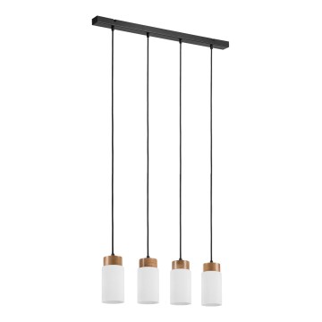 MARKUS Cable Pendant Light 4xE27/15W/230V Black/Oak