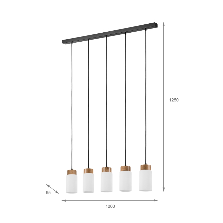MARKUS Cable‑Suspended Pendant Light 5xE27/15W/230V, Black