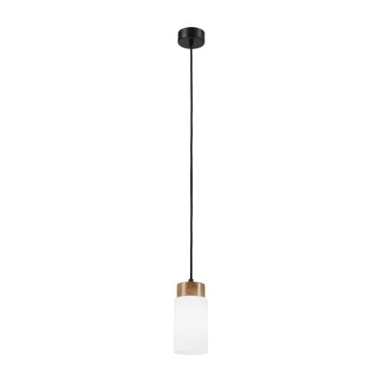MARKUS Cord Pendant Light 1x E27/15W/230V, Black/Oak