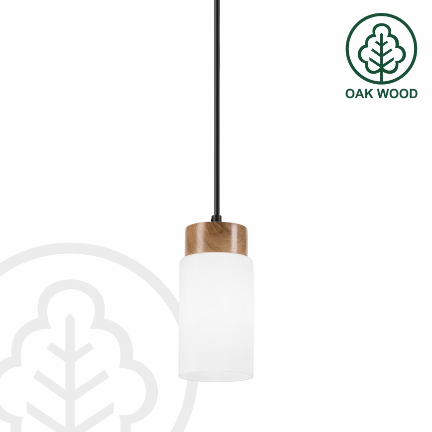 MARKUS Cord Pendant Light 1x E27/15W/230V, Black/Oak