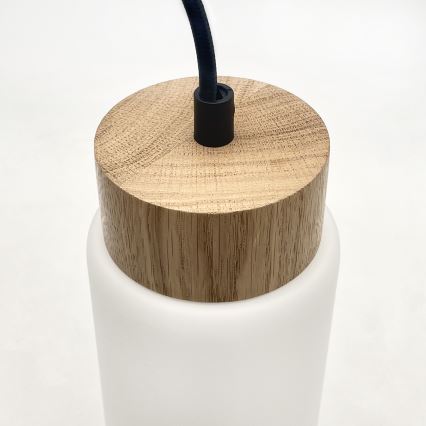 MARKUS Cord Pendant Light 1x E27/15W/230V, Black/Oak