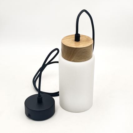 MARKUS Cord Pendant Light 1x E27/15W/230V, Black/Oak