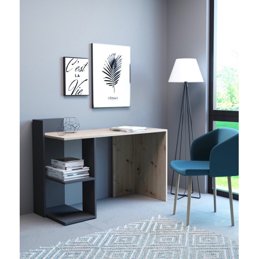 MARLO Writing Desk, Artisan Oak/Anthracite