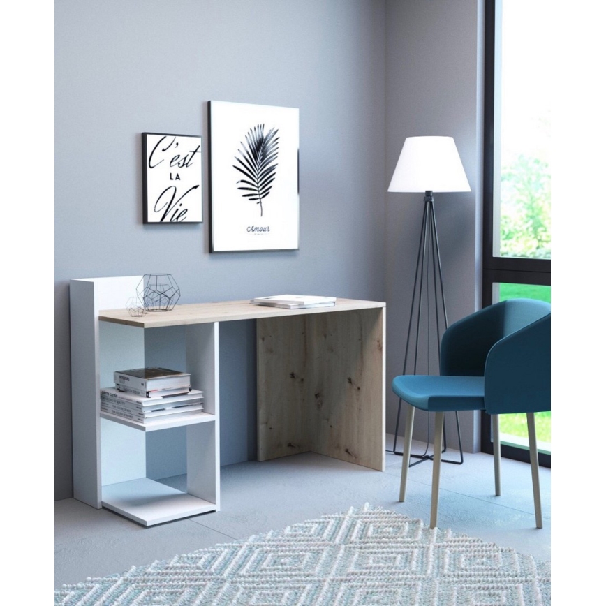 MARLO Writing Desk, Artisan Oak/White