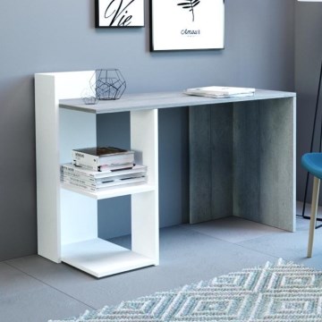 MARLO Writing Desk, Concrete Grey/White