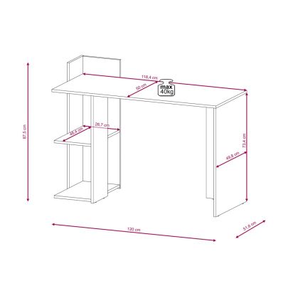 MARLO Writing Desk, Concrete Grey/White
