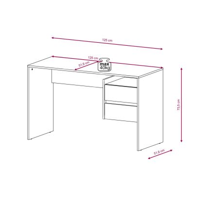 MARLO Writing Desk with Drawers, Artisan Oak/Anthracite