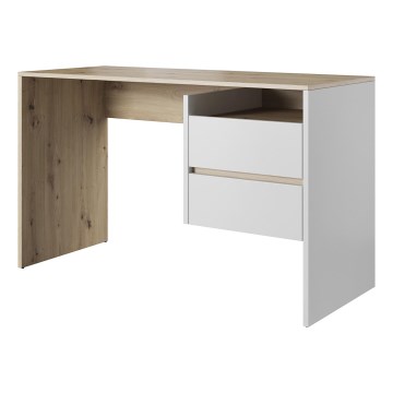 MARLO Writing Desk with Drawers, Artisan Oak/White