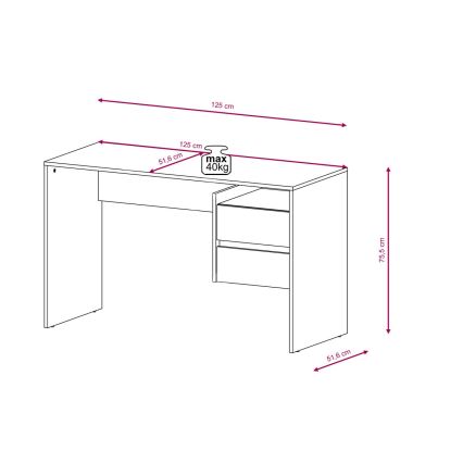 MARLO writing desk with drawers, concrete grey/white