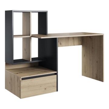 MARLO Writing Desk with Shelf, Artisan Oak/Anthracite