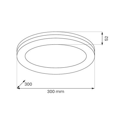 MARLON LED Bathroom Ceiling Light, 36W/230V, Ø 30 cm, IP54, White