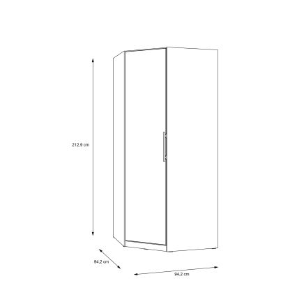 MARO Corner Wardrobe 94x213 cm, Artisan Oak