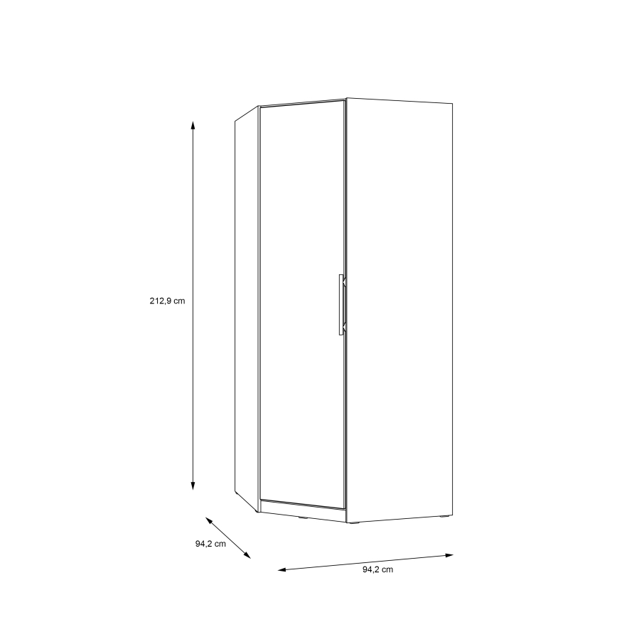 MARO Corner Wardrobe 94x213 cm, Artisan Oak