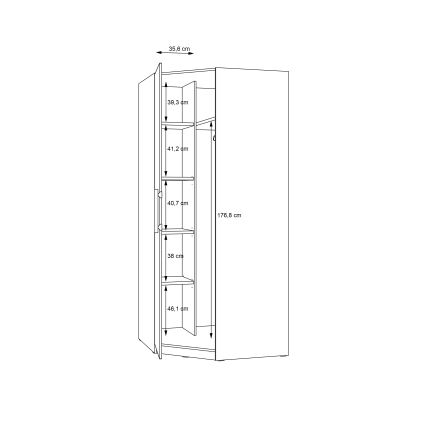 MARO Corner Wardrobe 94x213 cm, Artisan Oak