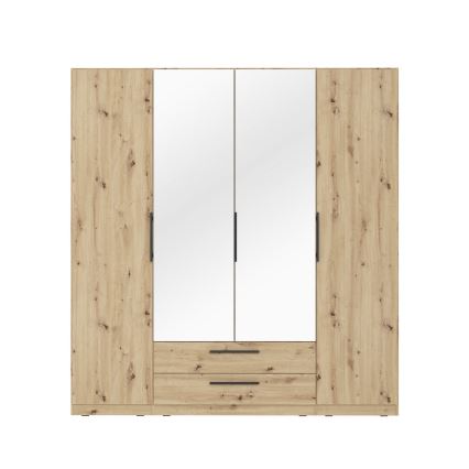 MARO Mirrored Wardrobe 200 x 213 cm, Artisan Oak