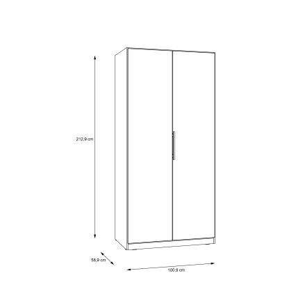 MARO Wardrobe 100x213 cm, Artisan Oak