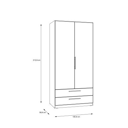 MARO Wardrobe 100x213 cm Artisan Oak