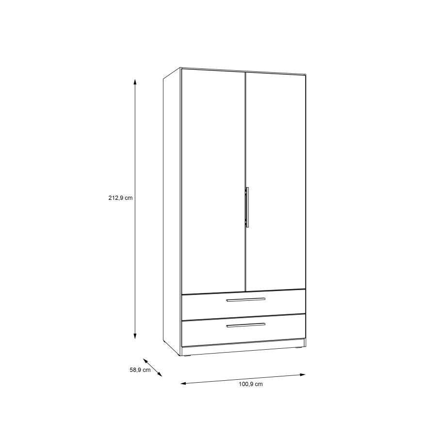 MARO Wardrobe 100x213 cm Artisan Oak