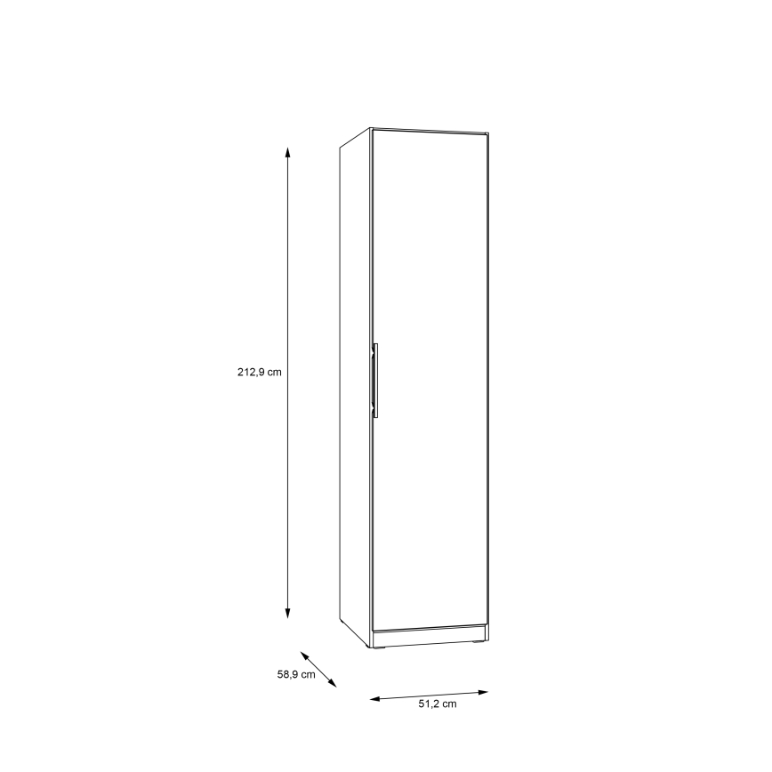 MARO Wardrobe 51 x 213 cm Artisan Oak