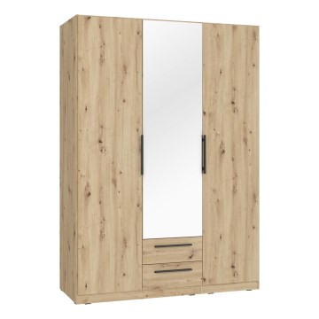 MARO Wardrobe with Mirror 150 x 213 cm, Artisan Oak