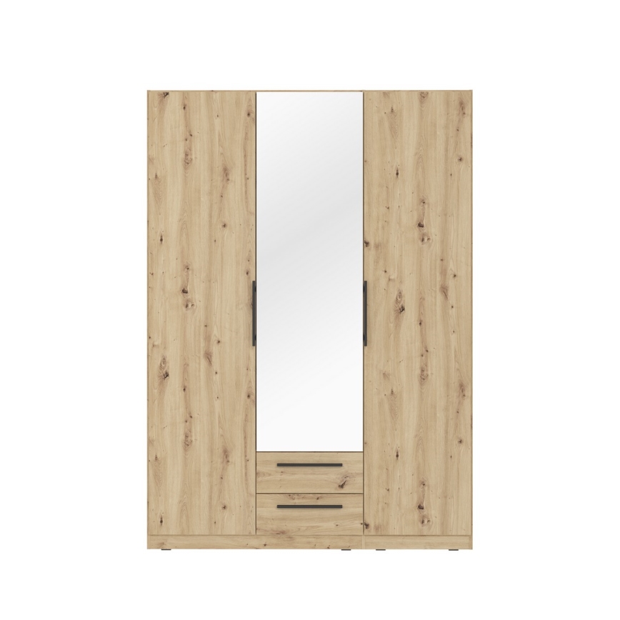 MARO Wardrobe with Mirror 150 x 213 cm, Artisan Oak
