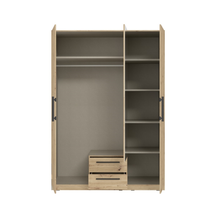 MARO Wardrobe with Mirror 150 x 213 cm, Artisan Oak