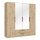 MARO wardrobe with mirror, 200x213 cm, Artisan Oak