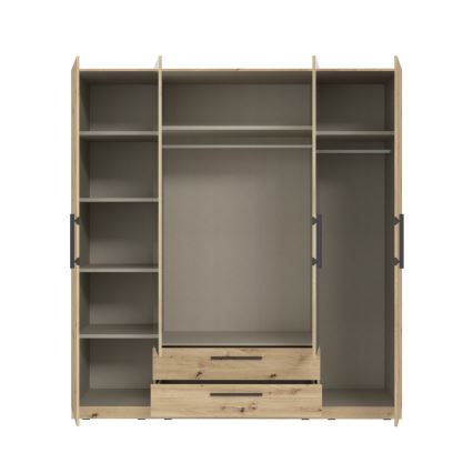 MARO wardrobe with mirror, 200x213 cm, Artisan Oak